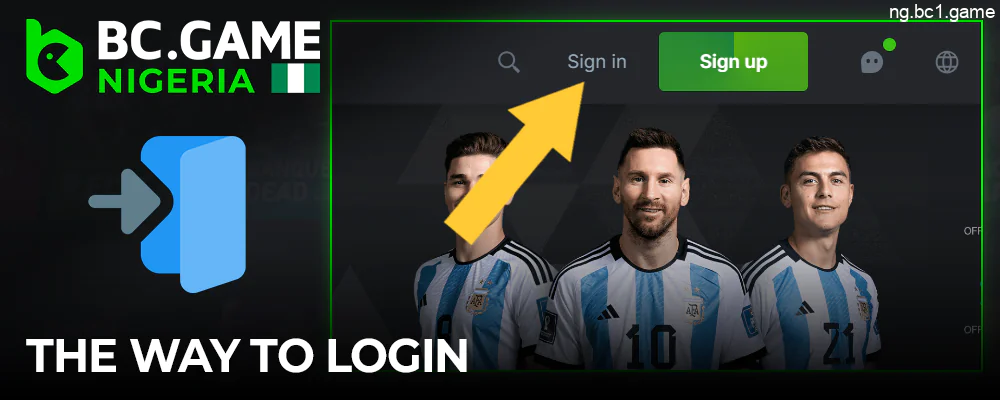 BC.Game login instructions for Nigerian players