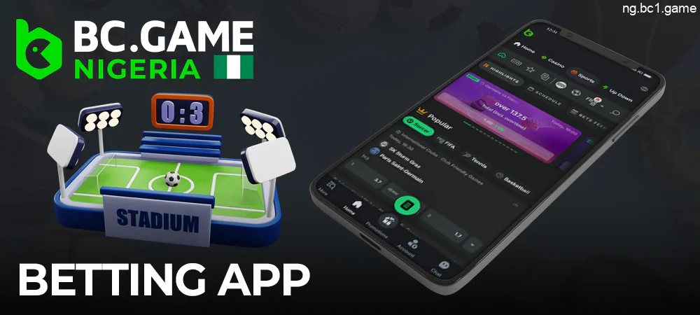 Betting in BC.Game mobile app