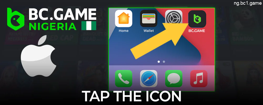 Locate and tap the BC.Game icon on your phone screen