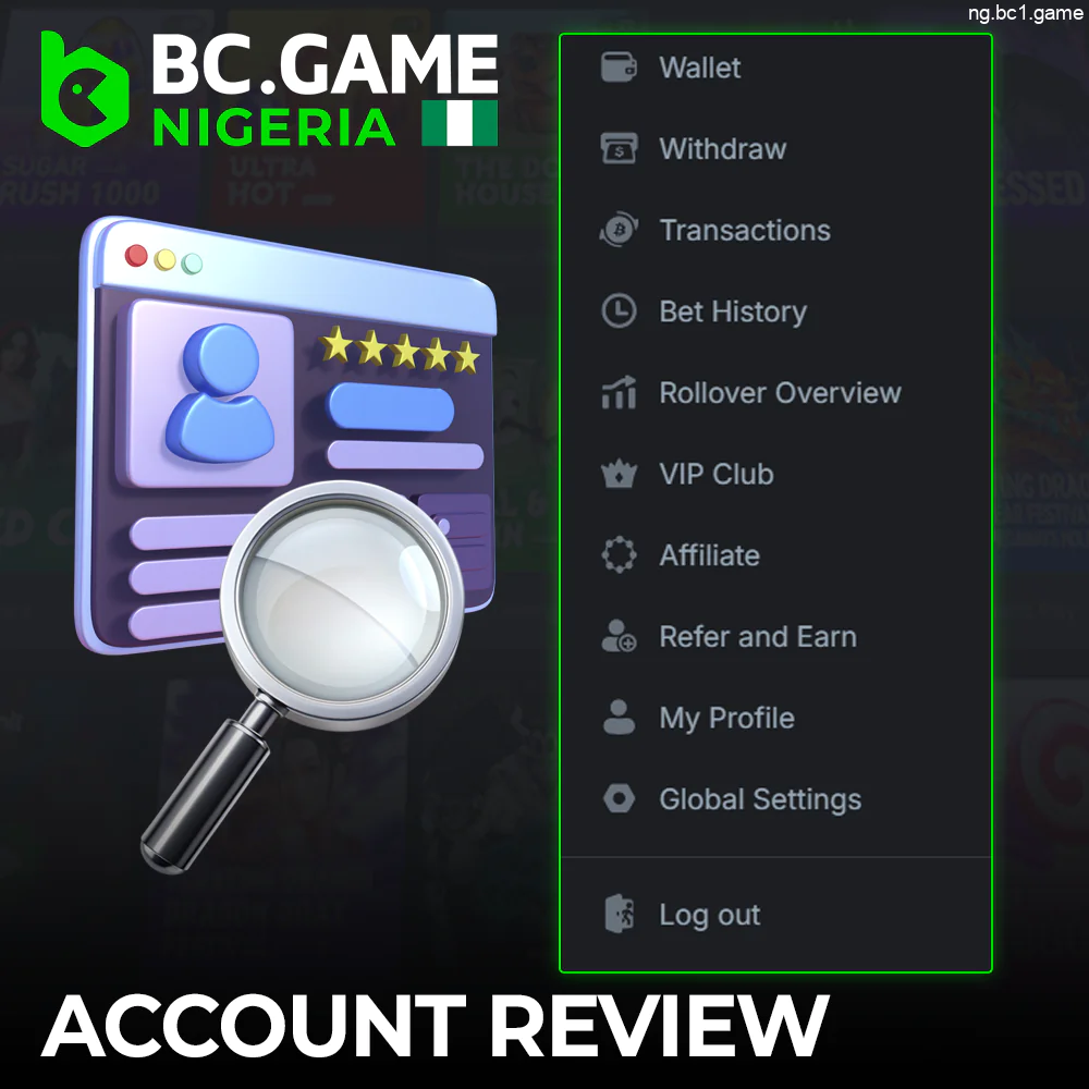 Overview of BC.Game account features